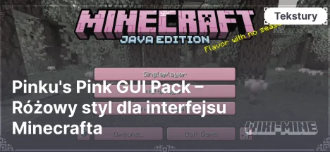 Pinku's Pink GUI Pack – Różowy styl dla interfejsu Minecrafta