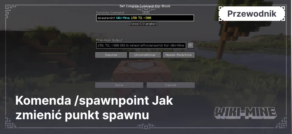 Komenda /spawnpoint Jak zmienić punkt spawnu